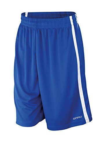Spiro Mens Basketball quick dry shorts, M, Royal/ White