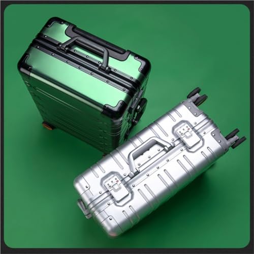 Suitcase All-aluminum Magnesium Alloy Suitcase Universal Wheel High-end Aluminum Frame Trolley Case 20-inch Suitcase Suitcase Tags(Silver,20in)4
