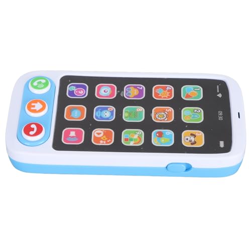POENVFPO Juguete para Teléfono Móvil para Niños, Teléfono Musical Interactivo de Aprendizaje con Canciones Infantiles, Historias para Bebés y Niñas (Blue)
