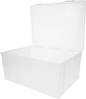 OSALADI A4 Document File Storage Box Elevated Plastic File Organizer with Lid for Document Protection and Certificate Storage