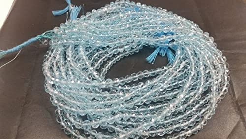 Topaze azur facettées 5mm LKBEADS, pierres naturelles haut de gamme