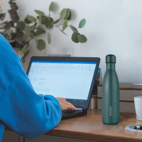 Insulated Water Bottle, 17Oz Stainless Steel Metal Thermos Water Bottles, Leak Proof Bpa-Free Dishwasher Safe Reusable Flask For Sports Travel, Army Green #TOP4