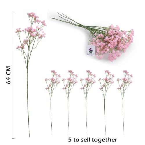 Image of HOMEVERSE Baby Breath /Gypsophila Artificial Fake Silk Plants Wedding Party Decoration Real Touch Flowers DIY Home Garden(Pink-05)