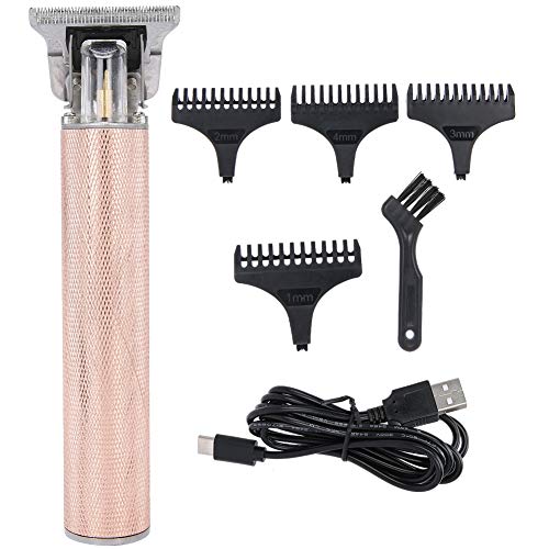 Cortadora de cabello eléctrica recargable, recortador de cabello para el hogar con cuchilla en T de acero al carbono, motor silencioso de alta velocidad para recortar la barba, el