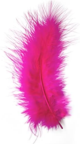 Diamante Crafts Marabou Feathers 20 Per Pack - 12-17 cm - Fluffy & Soft - 26 Colours (White - 20 pack)