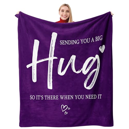 lemzcen Get Well Gifts for Women, Healing Hug Purple Blanket 50"X60"