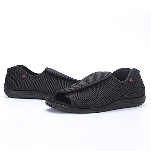 Chaussures diabétiques réglables avec semelles minces, légères et soft noires - 4