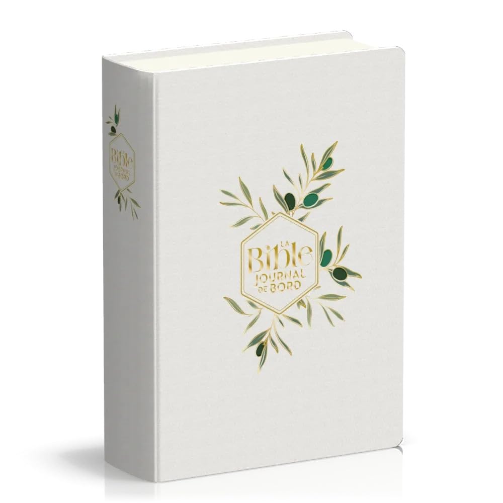 Bible Segond 21 Journal de bord: couverture souple, toilée blanc avec motifs dorés