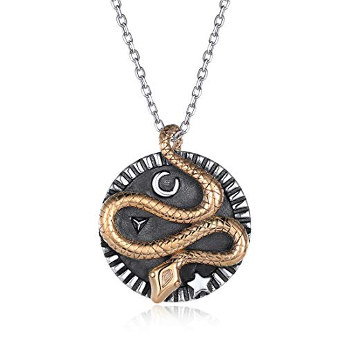 Preisvergleich Produktbild Nofade Silver Kettenanhänger aus Sterling Silber - Indianisches Sternzeichen Schlange, Anhänger Schlangen 925er Silber Schmuck - Schutzamulett