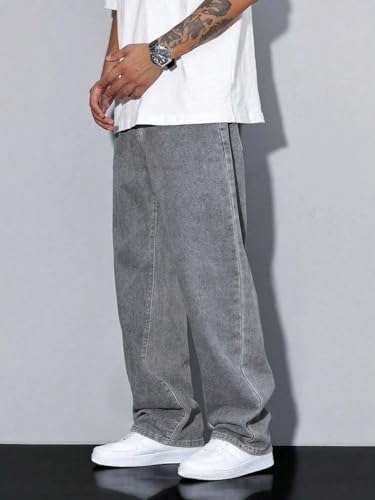 Image of KOTTY Mens Solid|Mid Rise| Coin Pocket|Button|Ankle Length|Loose Fit|5 Pocket Jeans for Mens