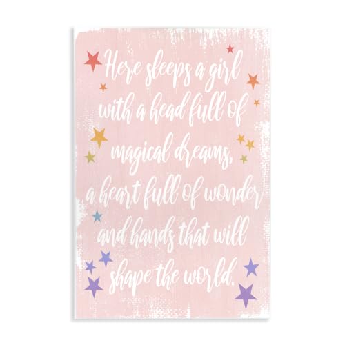 'Girl With Magical Dreams Distressed Pink'| Wall Plaque Art