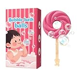 6 Stück Schaumstoff-Badekugeln – bezaubernde, duftende Salzkugeln in Lutscherform, reichhaltiges Schaumbad, farbenfrohes Badevergnügen | Sanftes Selbstpflege-Geschenk für Mädchen, Jugendliche, Familie