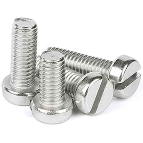 esmen UAE M6 10 Pcs Self Tapping Screws Column Round Cheese Head Screw Bolt Slotted Cap Head Slotted Screw Retaining Washers