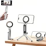 Réglage multi-angle : sous la partie magnétique se trouvent deux roulements réglables à 180 °, et entre les deux axes se trouve un roulement rotatif à 360°. Grâce à son réglage multi-axes, le support de téléphone portable peut être facilement ajusté à vos besoins d'angle.
