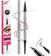 Curved Eyebrow Pen, Eyebrow Pencil Dual-Ended with 2-Fork Tip for Women, Effortlessly Creates Nat...