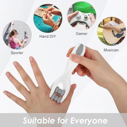 Image of HANNEA Finger Massager Roller Acupressure Hand Tool Pain Relief Grey | Gentle Pressure Massage, Helps Ease Daily Hand Tension, Handheld Build, Dual Row Design, Compact Carry Size, Easy Manual Use
