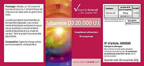 Vitamine D3 20000 IE - 90 tabletten - hoge dosering - slechts 1 tablet per 20 dagen - Cholecalciferol - Image 8
