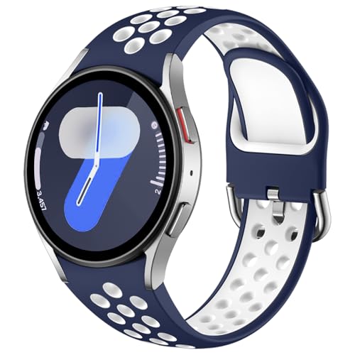 DaQin No Gap Band Compatible with Samsung Galaxy Watch 7 6 5 4 Band 44mm 40mm/Galaxy Watch FE 40mm/Watch 5 Pro Band 45mm/Galaxy Watch 6 4 Classic Band, 20mm Soft Silicone Band for Samsung Watch Bands
