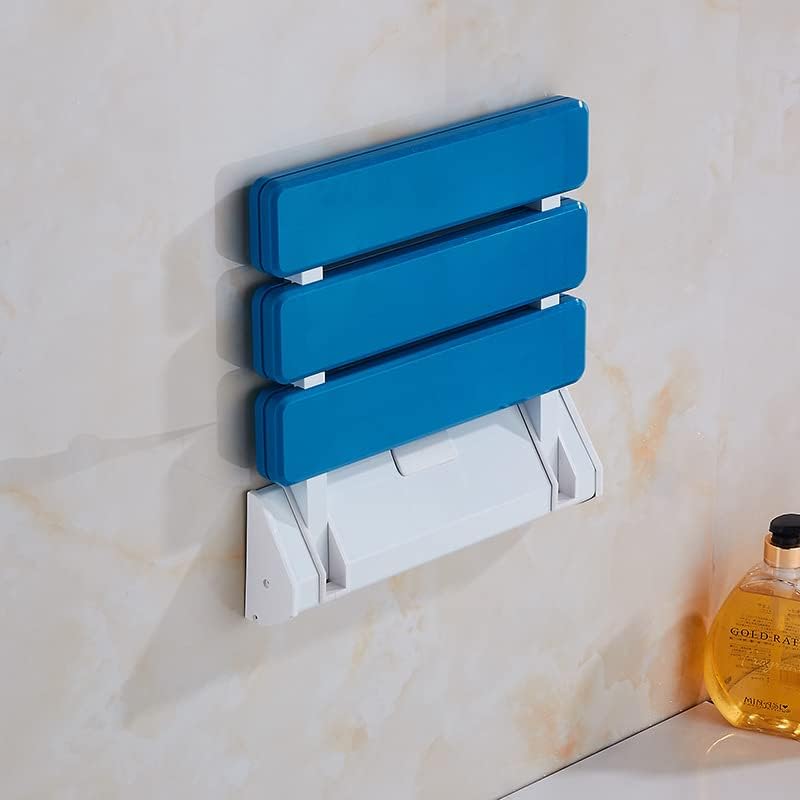Miniatura 8 de Banco de asiento de ducha plegable, taburete de seguridad para baño, baño, silla de pared de hojas caídas para baño, inodoro y hotel, capacidad de