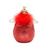 beleuchtete Flügel Pureday LED-Deko-Figur Molly Rouge - mit roter Feder-Boa - ca. 15 cm hoch