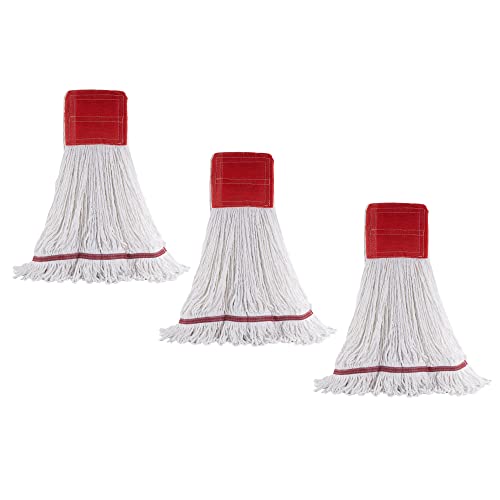Image of Matthew Cleaning Microfiber String Mop Heavy Duty Commercial Wet Mop Head Replacement,Excellent Absorbency,Premium Launderability,Reusable for Home,Commercial and Industrial Use(White,3Pack)
