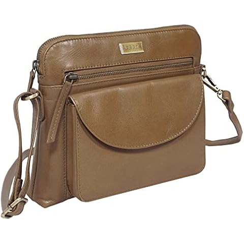 ASSOTS Crossbody Bags for Women – Real Leather Sling with Multiple Pockets and Adjustable Strap – Perfect for Daily Use and Gifting (Jean Cognac Polished VT) Cover