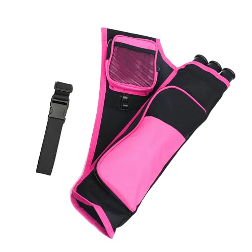 KURUGEILI 3-Tubes Hip Quiver Waist Hanged Archery Arrow Carry Bag with Pockets Adjustable Belt for Hunting, Target Practice, and Outdoor Shooting, Fits Both Youth and Adults