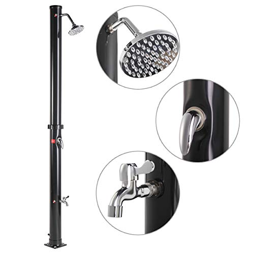 JAXPETY Solar Heated Shower w/Shower Head and Foot Shower 5.3 Gallon Dual-Purpose Outdoor