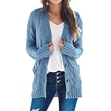 Strickjacke Damen Cardigan Frauen Pullover Herbst Mode Cardigans Langarm Button Pullover Pullover Weiblich Casual Solid Long Cardigan Outwear s Blue