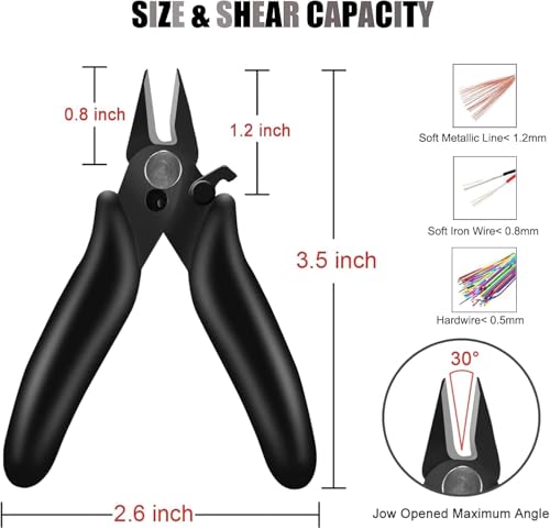 Image of Compact Mini Steel Wire Cutter, Multi-Purpose Cutting Tool For DIY, Craft And Home Use (3.54 * 2.75 inch, Black)