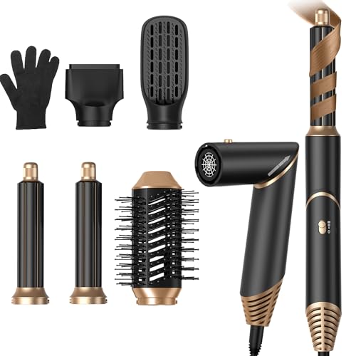 Seche Cheveux 5 en 1, UKLISS Brosse Chauffante Brushing et 1000W SèChe-Cheveux, Boucleur a Air, Brosse Lissante Chauffante, Brosse Coiffante, Coffrets Cadeaux...