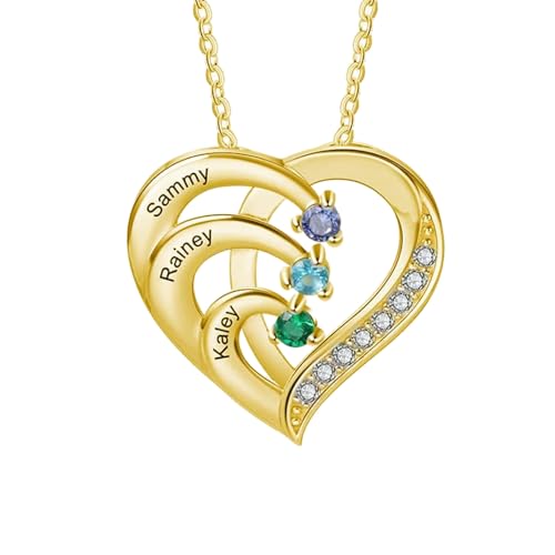 Collier personnalisé en argent 925 avec pendentif coeur gravé de noms pour femme