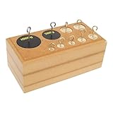 Eisco Labs Set of 9 Brass Hooked Weights - 10-1000g in Wooden Block