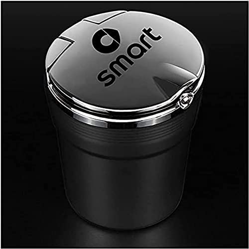ADDG Cendrier de Voiture Portable Ignifuge cendrier Poubelle détachable avec Couvercle pour Smart 451 Brabus Smart Fortwo 453 Forfour Accessoires Cover