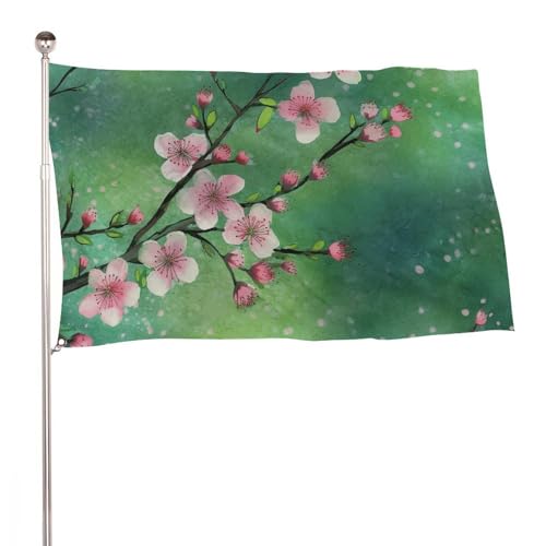 Drapeau d'extérieur 60x90 cm en polyester 200D robuste floral pour jardin