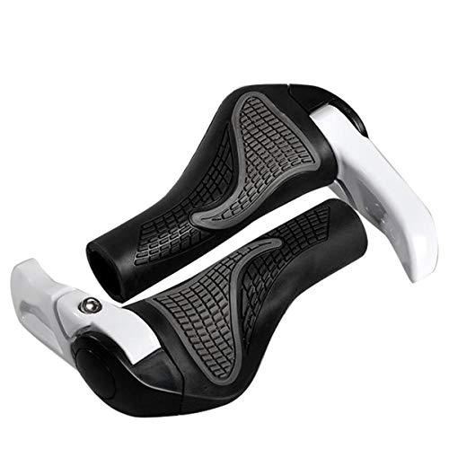 1 Pair Bike Handlebar Grips, ZXK CO Bicycle Grips Non-Slip Rubber Ergonomic Design Aluminum Alloy MTB Mountain Bike Handle Grips for Cycling Scooter Tricycle Wheel Chair Urban Foldable Bike MTB