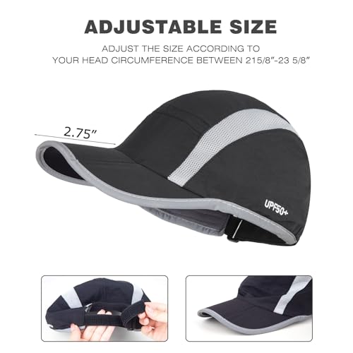 Image of 2 Pack Foldable Baseball Caps for Men and Women, Running Cap Sports Hat | UPF 50+ Sun Protection, Quick Dry and Portable