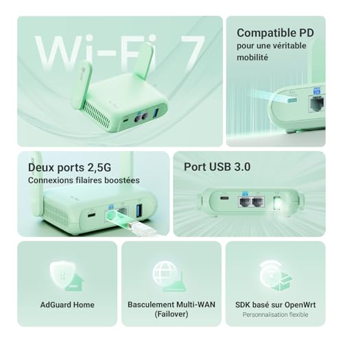 Image of GL.iNet MT5000 (Brume 3) High-Speed Wired VPN Security Gateway & GL.iNet GL-MT3600BE (Beryl 7) Portable Travel Router