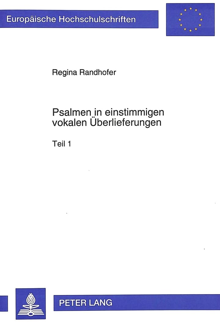 Psalmen in Einstimmigen Vokalen, une recherche académique rare sur les traditions sacrées