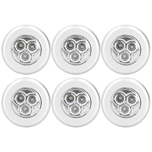 Jwthee 6 PCS Tap Light, LED Puck Lights Mini Night Touch Light Stick on Lights Under Cabinet Light Battery Operated Push Lights for Home Classroom