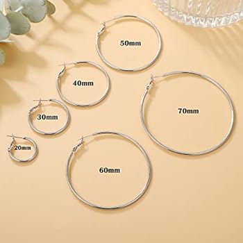 Sterling Zilveren creolen, 14K verguld vergulde zilveren grote creolen voor dames, grote dunne creolen, hypoallergeen, cirkelvormige eindeloze creolen 20/30/40/50/60/92 mm voor dames, 50.0 Sterling Zilveren creolen, 14K verguld vergulde zilveren grote creolen voor dames, grote dunne creolen, hypoallergeen, cirkelvormige eindeloze creolen 20/30/40/50/60/92 mm voor dames, 50.0