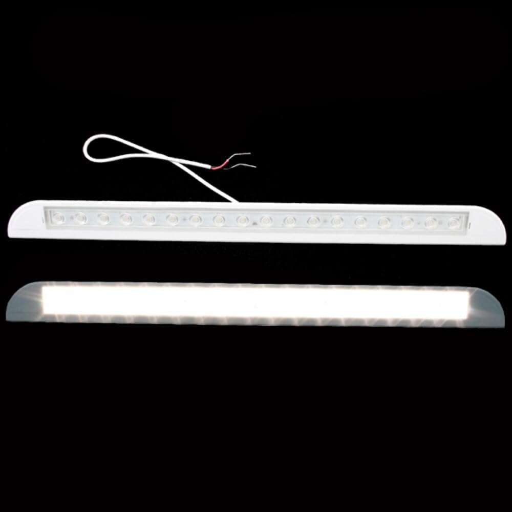 Lámpara LED de 12 V para exterior, impermeable, para puerta, blanco cálido, caravana, caravana, barco, 480 mm, color blanco