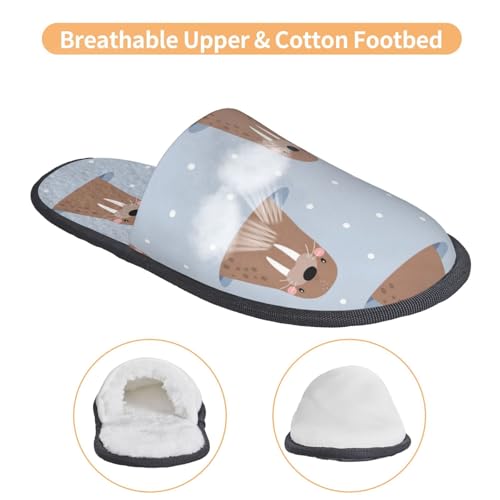 Playful Walrus Wonders Print House Slippers For Women And Men,Soft Slippers With Memory Foam,Non-Slip Indoor Home Shoes3