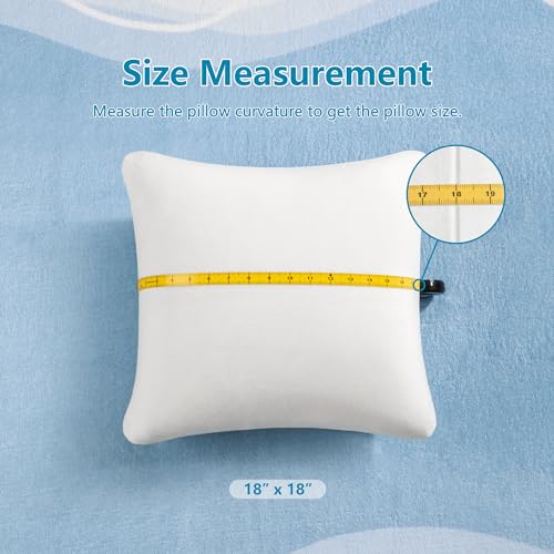 Image of AM AEROMAX 18x18 Inch Memory Foam Pillow Insert, Firm & Fluffy Square Throw Pillow for Couch and Bed, Premium Decorative Stuffer, Heavy Duty & Non-Flattening