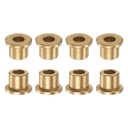HARFINGTON 8pcs Flange Bearing Sleeve 6mm Bore 10mm OD 10mm Length 2mm Flange Thickness Bronze Bushing Self Lubricating Bushings Sleeve for Industrial Equipment