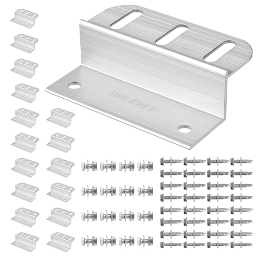 Image of HULKNPE Z Brackets Solar Panel Mounting Kit (16 Pack) Heavy Duty Multi-Slot Aluminum Corrosion-Resistant for RV, Boat, Roof, Off-Grid & Solar Panel Hold Down