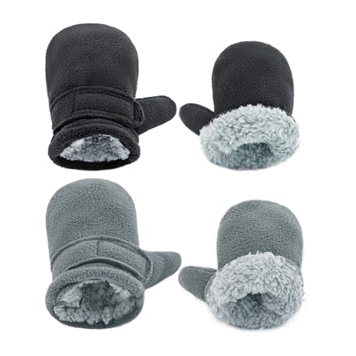 Image of BAVST Baby Toddler Winter Mittens Girls Warm Fleece Lined Gloves Kids Sherpa Lined Mittens for Boys