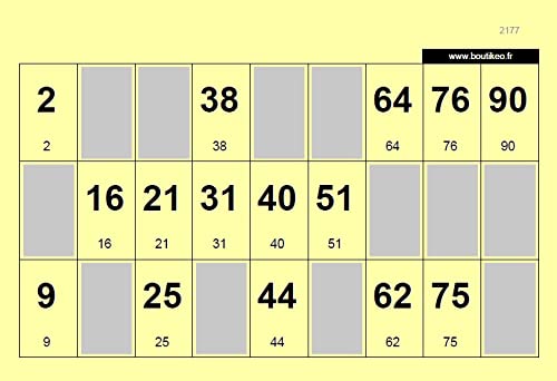 Lot de 1000 Cartons de Loto 160g/m² Format 148x105mm Jaune