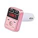 Produktbild NAttnJf Car Wireless Bluetooth FM Transmitter MP3-Player Freisprecheinrichtung Dual USB-Ladegerät für iPhone XS Max XR X 8/7/6/6 s Plus Samsung Galaxy S5 / S6 / S7 / S8 / S9 Hinweis 9 8 Pink