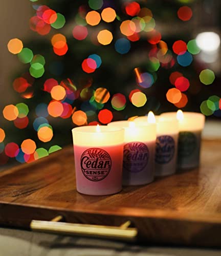 Eucalyptus Peppermint Cedar Scented Candles | Cedar Wood Scented Candle | 2.6 Oz Long Burn | Soy Candles For Home Scented | Aromatherapy Candle For Home | Made In America Candles #TOP2